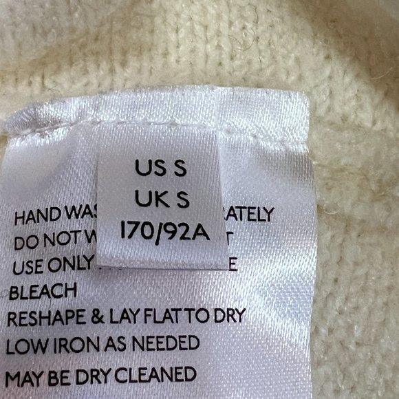 Anthropologie Joy Ivory Cream Fringed Hem V-Neck Sweater Size Small - Picture 8 of 11